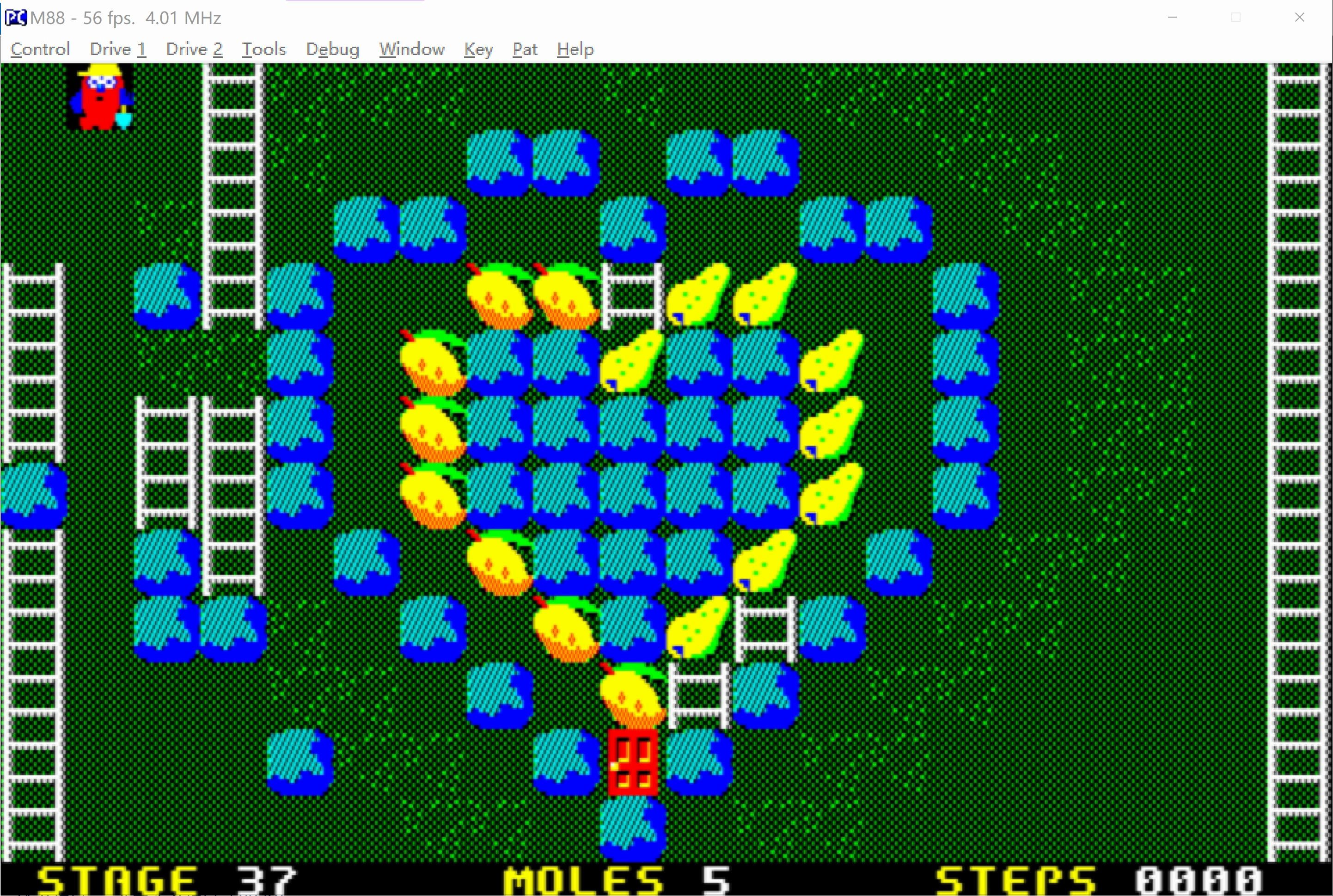 mole mole2第37关(pc88,1986年4月)难易度:中,附下一关预告,有兴趣的