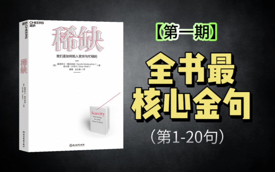 【全书金句】《稀缺:我们是如何陷入贫穷和忙碌的》|第①期(第120句)哔哩哔哩bilibili