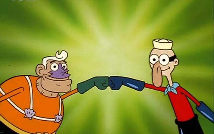 美人鱼战士和企鹅男孩合为一体