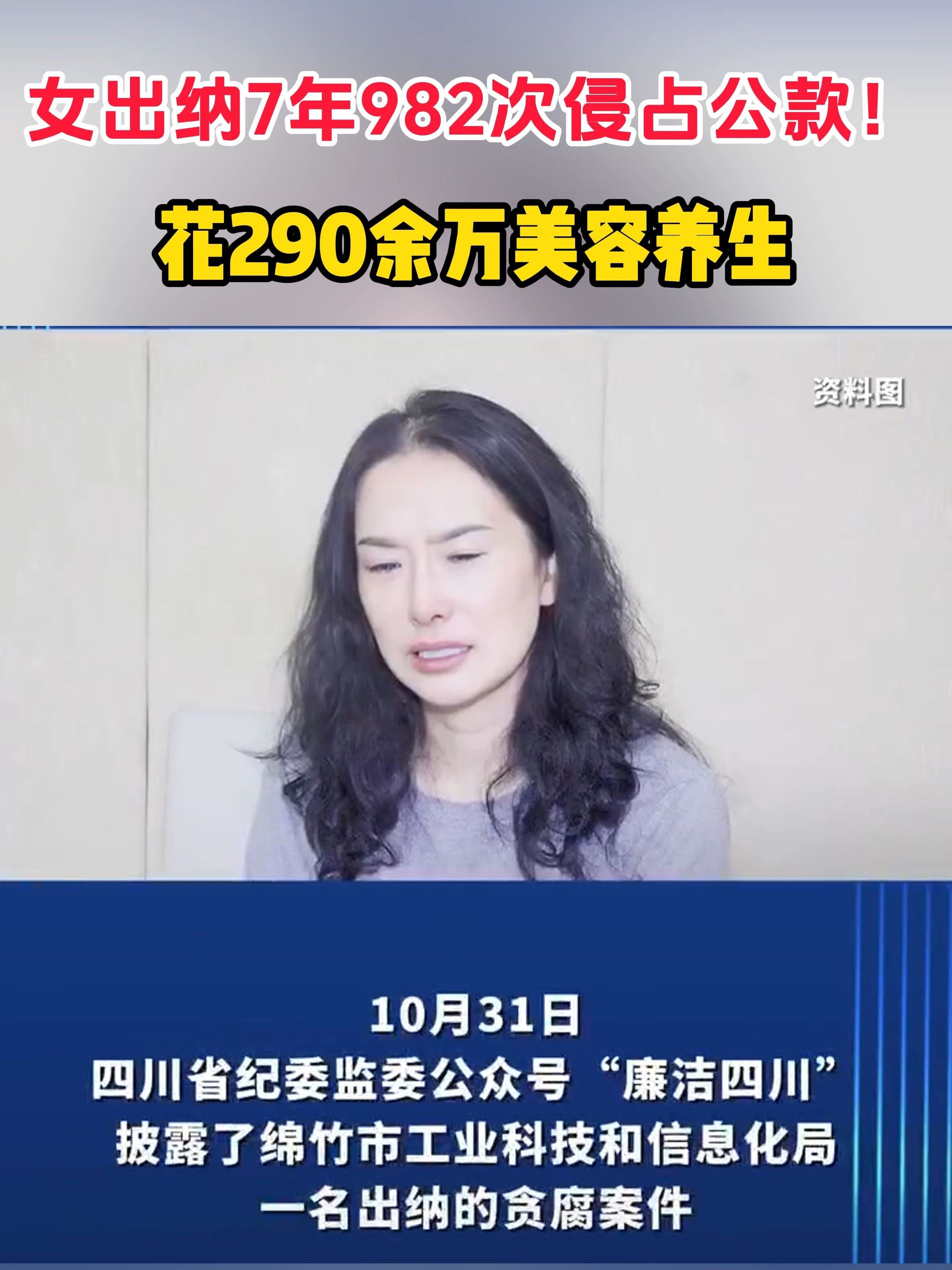 女出纳982次侵占公款获刑11年
