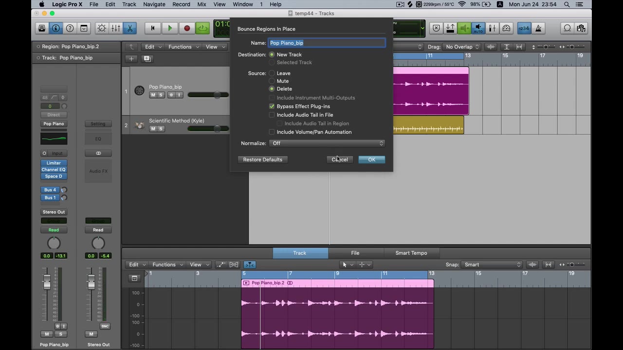 Logic Pro X教程  如何将立体声音轨转换为单声道音轨 (含分p)哔哩哔哩bilibili