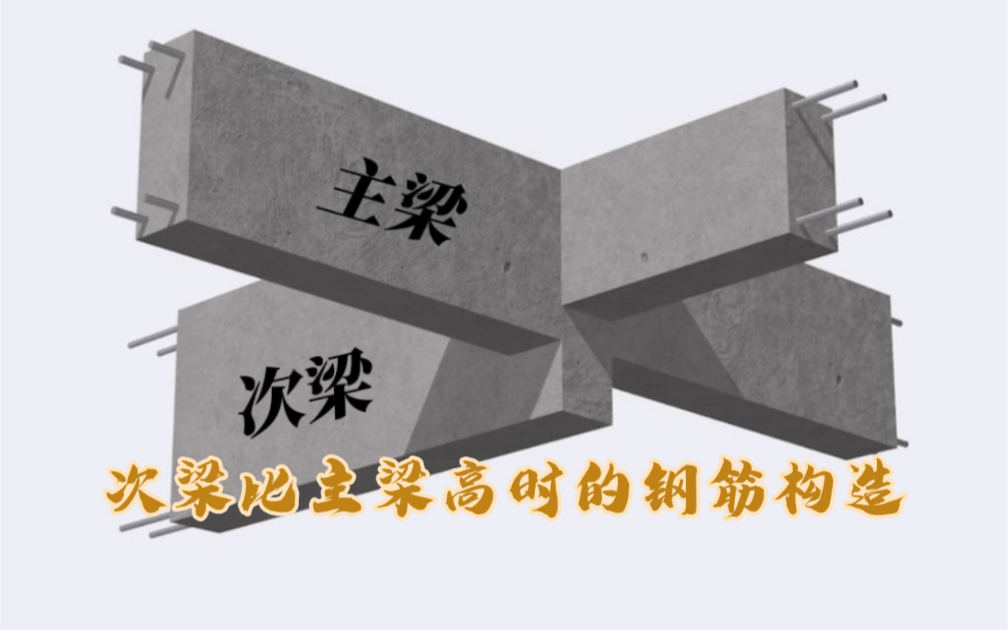 次梁比主梁高时的钢筋构造-燎结构-燎结构-哔哩哔哩视频