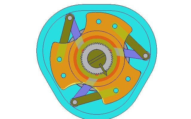 图515 输出轴有停歇的凸轮连杆机构