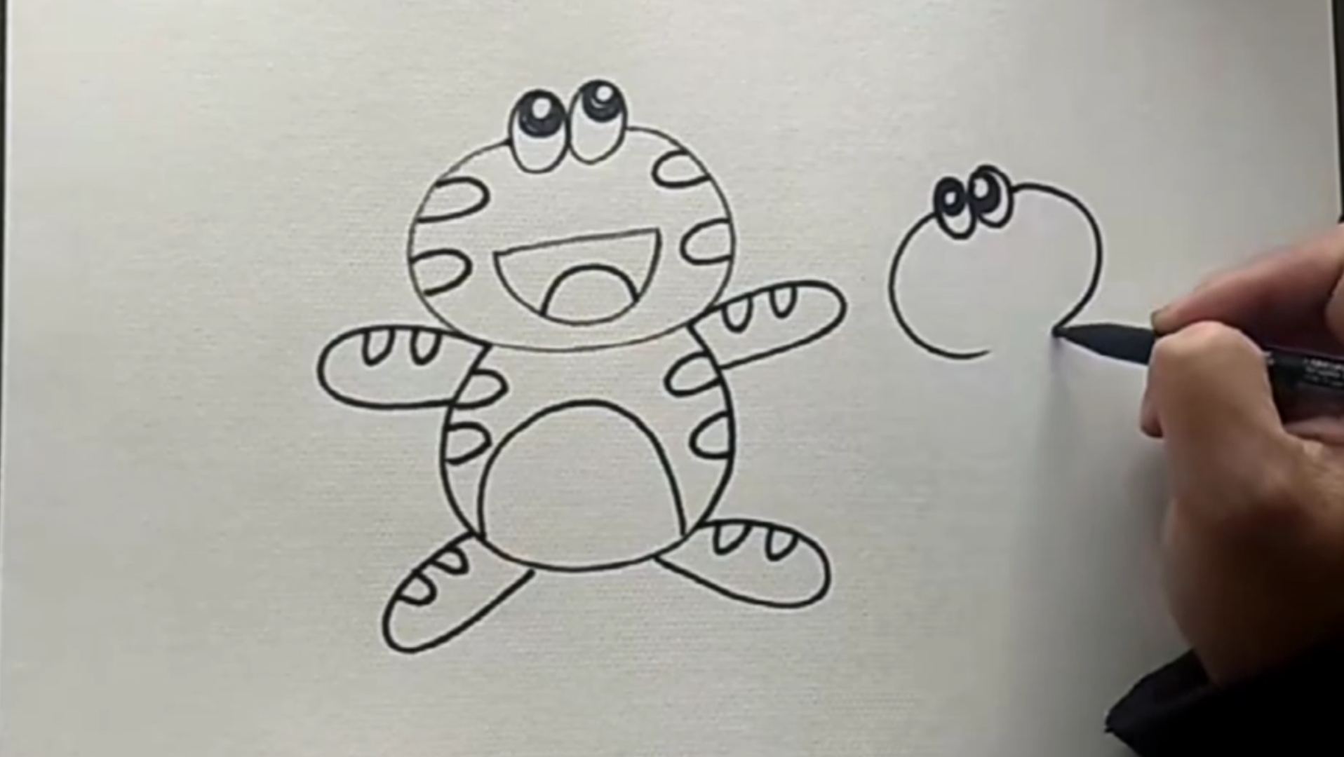 快乐的小青蛙简笔画