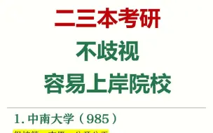 Скачать видео: 二三本考研，这些不歧视院校可以冲！！