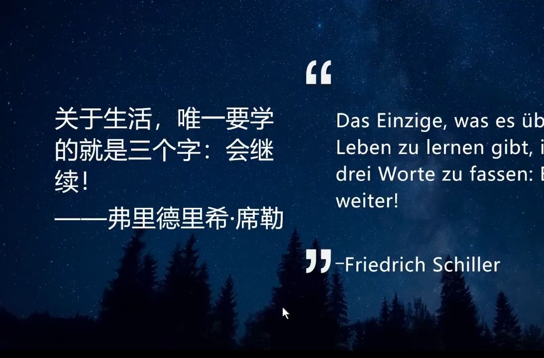 【德语名言】关于生活,唯一要学的就是三个字:会继续!哔哩哔哩bilibili