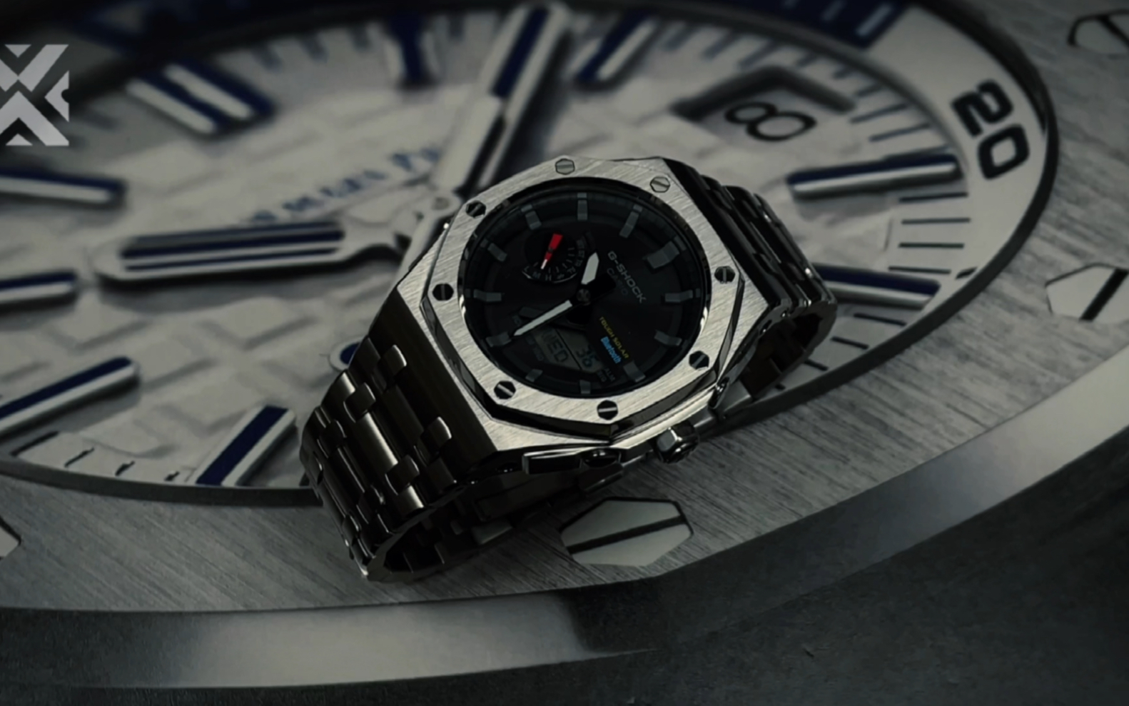 卡西欧ga-b2100蓝牙农家橡树改装44mm表径离岸型全钢双表带套件.