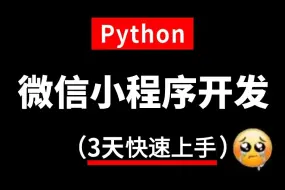 Download Video: 【2024版】强推！2024最细自学{Python微信小程序开发}教程！编程技术猛涨！！别再走弯路了，有这一套就够了，(附带课件源代码)