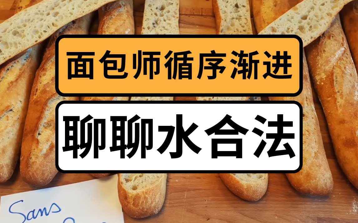 [图]水合法有什么用？面包师循序渐进法棍烘焙L'autolyse法语中字