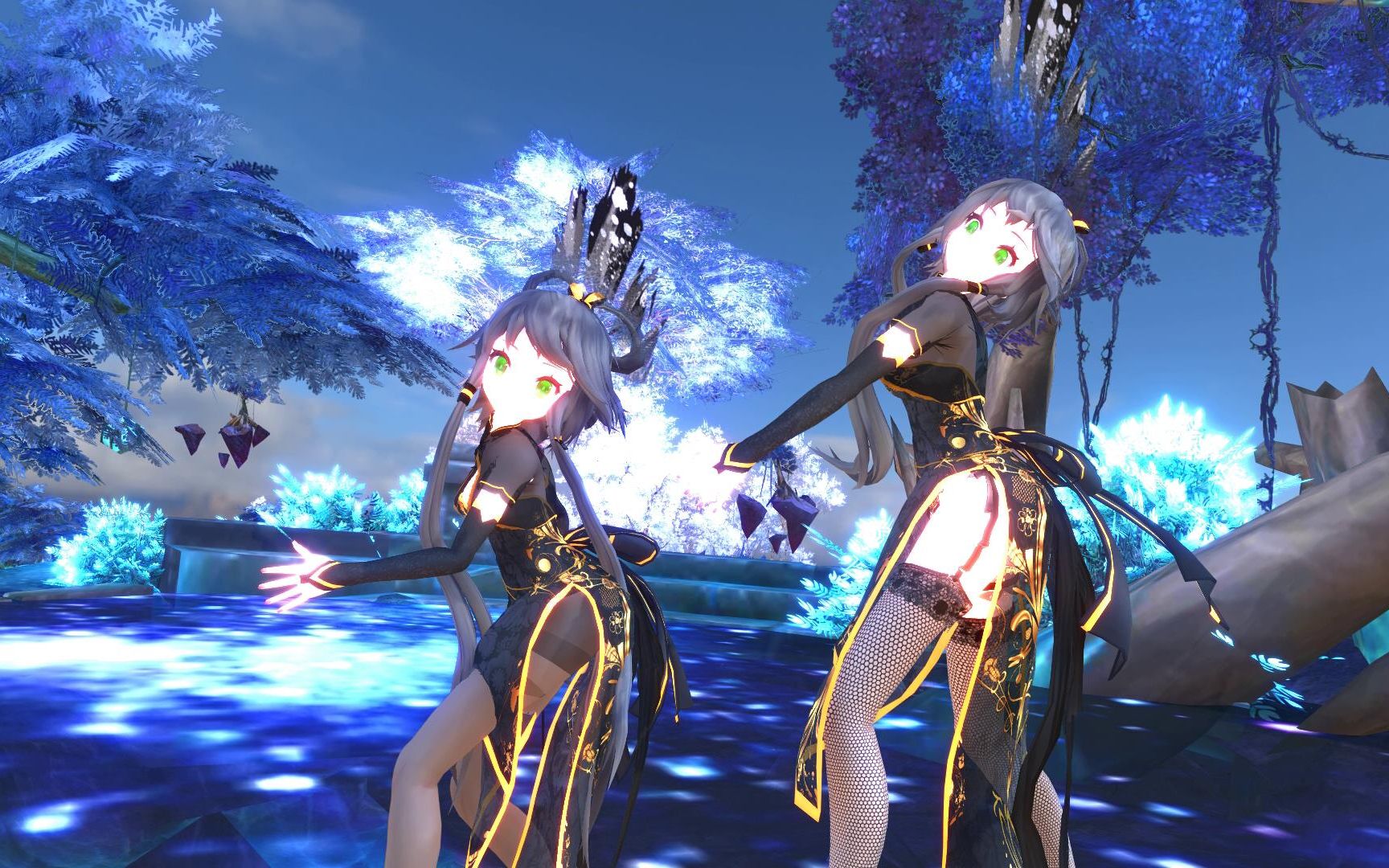 mmd金丝雀袍洛天依4k画质双倍的快乐