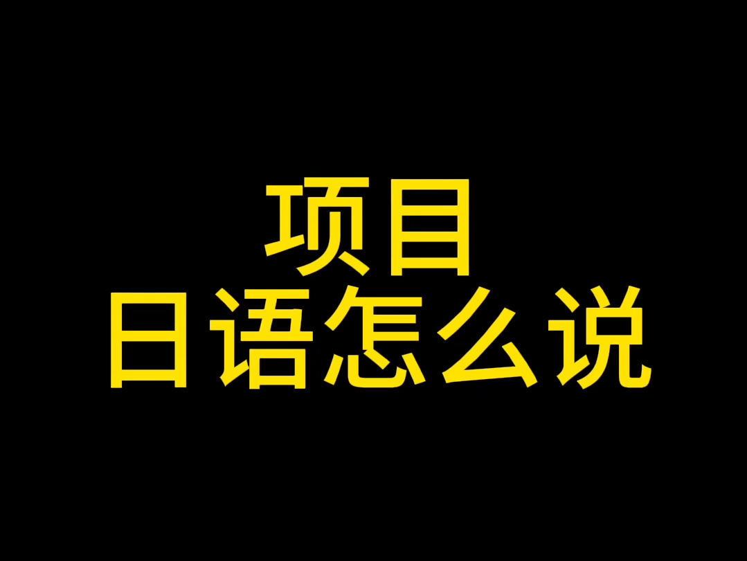 在日企的朋友们,项目用日语怎么说哔哩哔哩bilibili