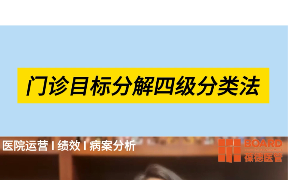 门诊管理中四级分类法进行目标分解#医院管理 #医院运营 #医院绩效 @观医变的周嫘 @潘俊伍讲运营绩效哔哩哔哩bilibili