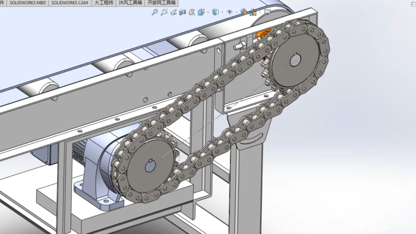 solidworks中链轮链条的导入与配合!