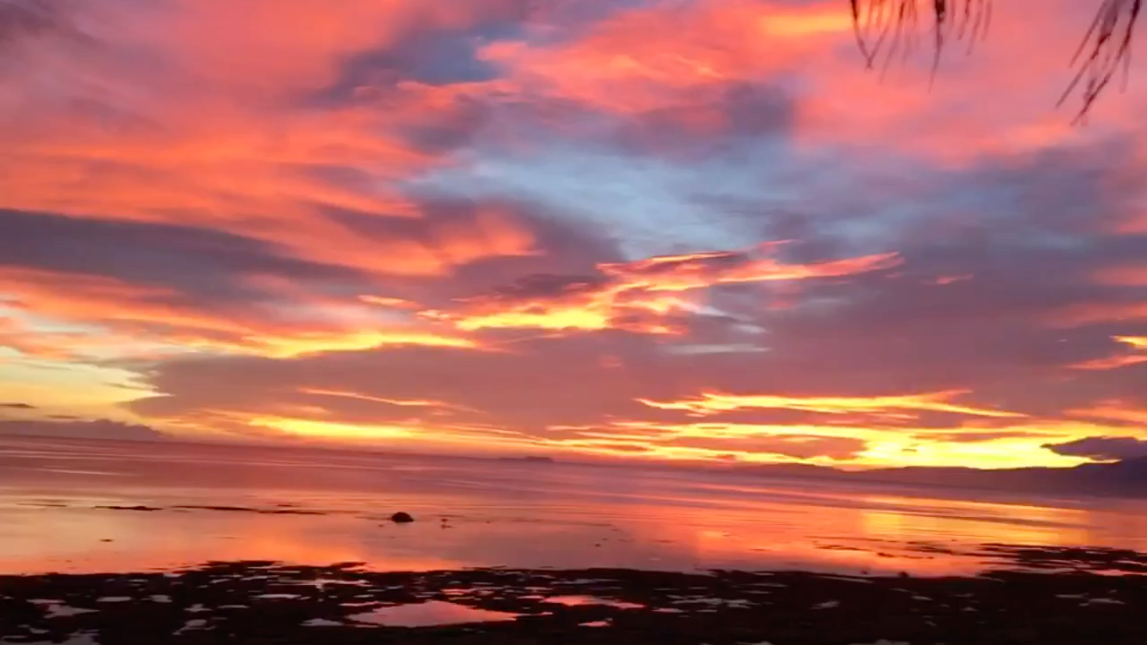 无滤镜菲律宾粉红色的夕阳_哔哩哔哩_bilibili