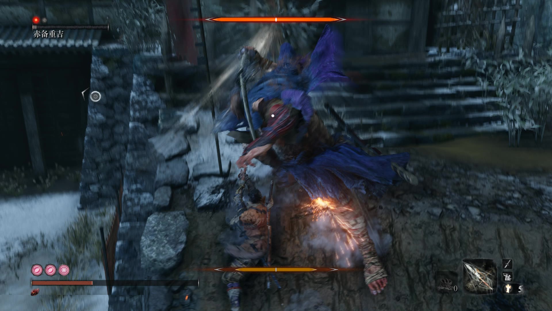 《只狼-影逝二度》赤备重吉忍者打法