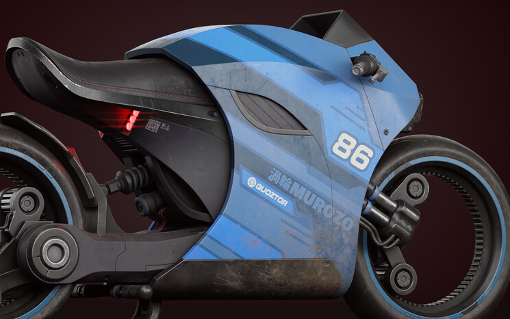 「福利」「中英字幕」artstation - blender制作科幻摩托车