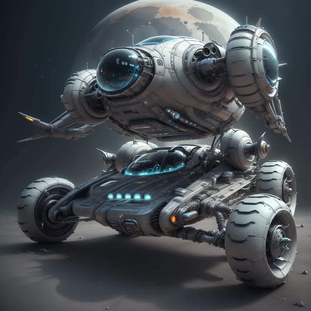 带轮子的机器人乌龟肖像全身带着动力装甲的