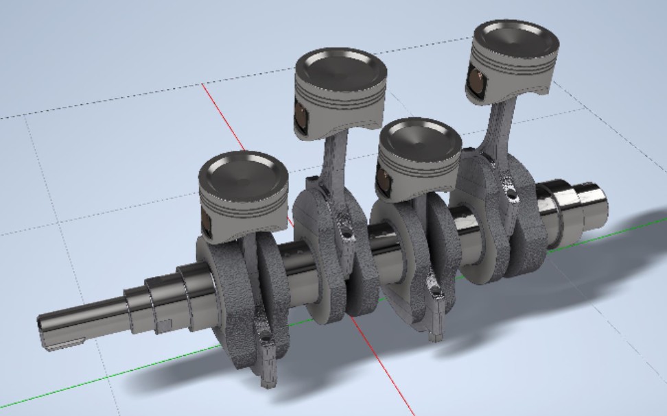 [竖屏福利]曲柄连杆机构,发动机核心机构3d cad,机械党福利!