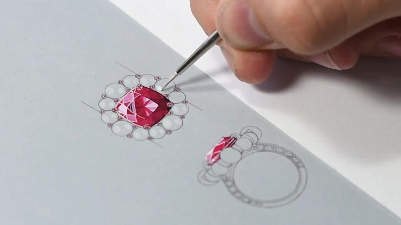 珠宝手绘珠宝设计梁欣珠宝手绘设
