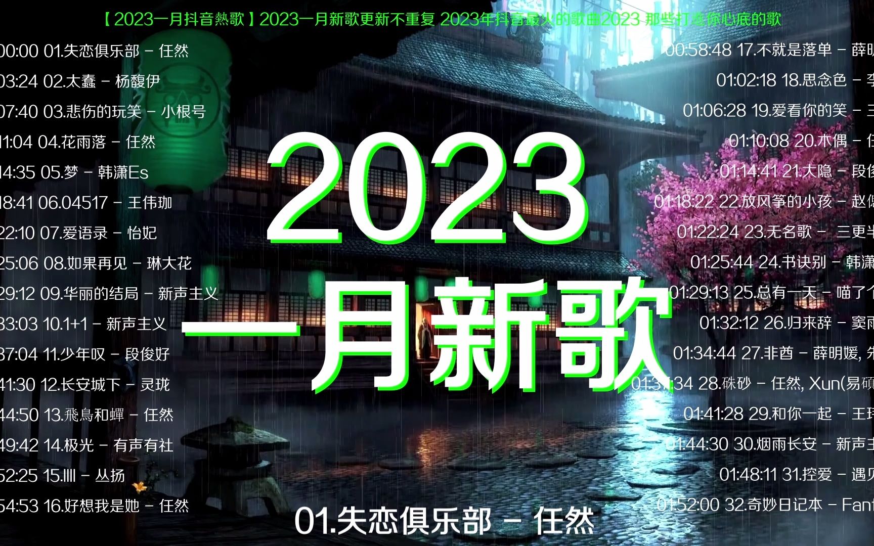 [图]【2023某音热歌】2023一月新歌 更新不重复 2023年某音最火的歌曲2023 一月新歌更新不重复 那些打進你心底的歌 New