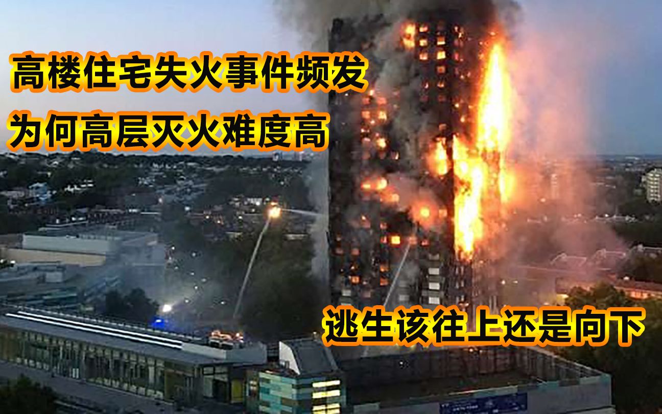 [图]高楼住宅失火事件频发，为何高层灭火难度高？逃生该往上还是向下？