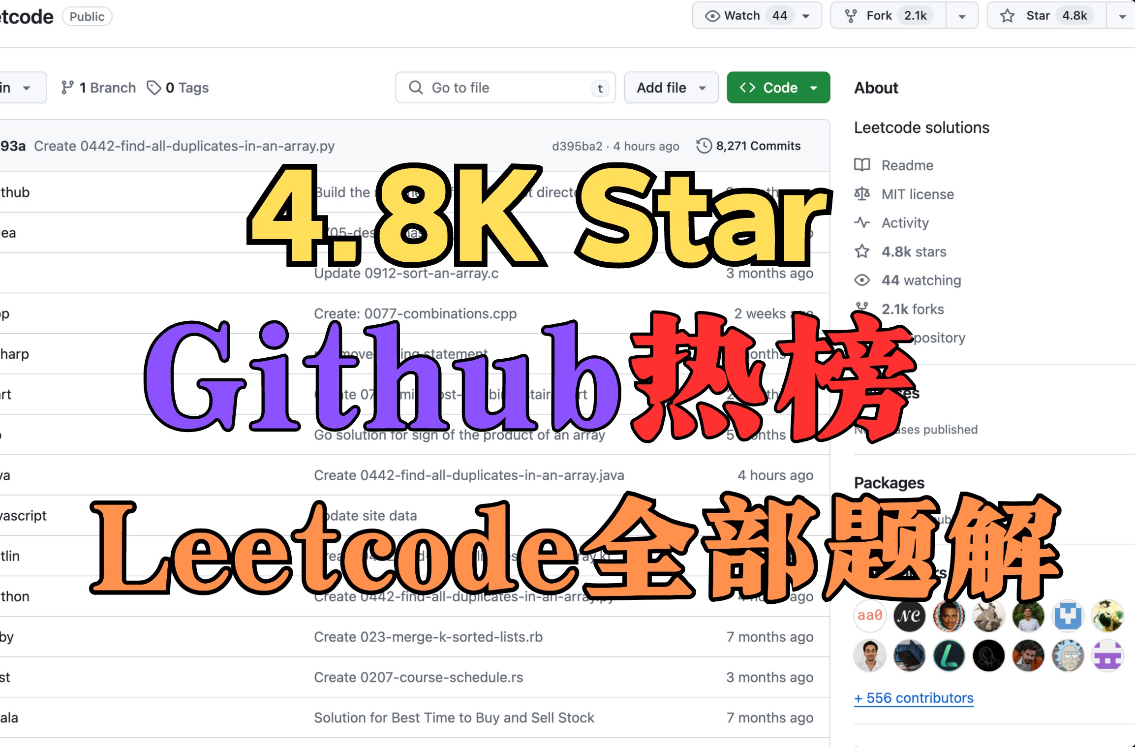 【Github热榜】4.8K Star Leetcode全部题解覆盖15中主流编程语言 刷题神器哔哩哔哩bilibili