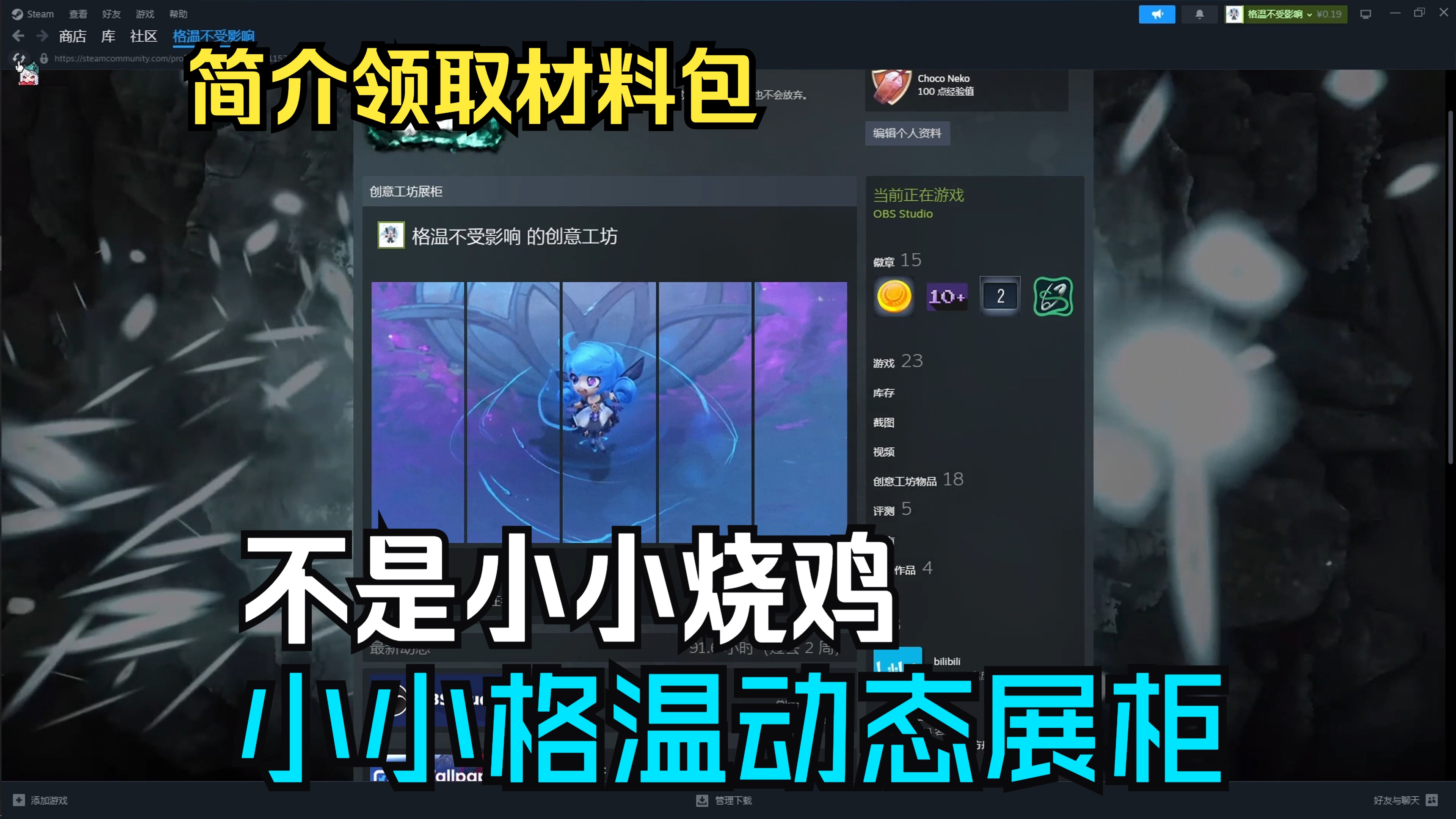 小小烧鸡steam动态展柜来啦!(教程+材料)哔哩哔哩bilibili