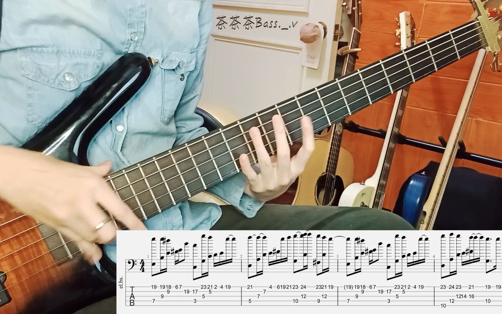 贝斯演奏dreamcatcherlullabybassarrangement贝斯双手点弦指弹附谱