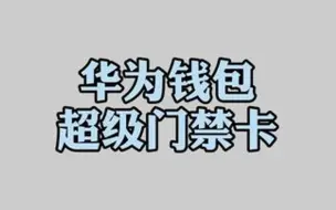 下载视频: 华为钱包加密门禁卡使用方法