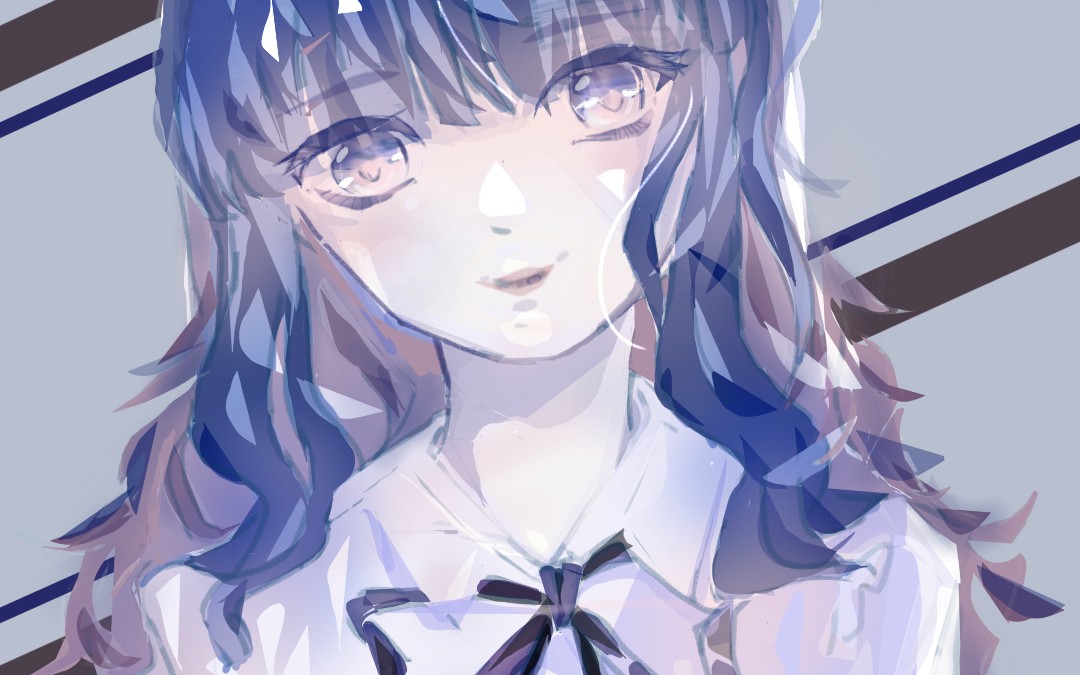 【指绘】一个大头少女