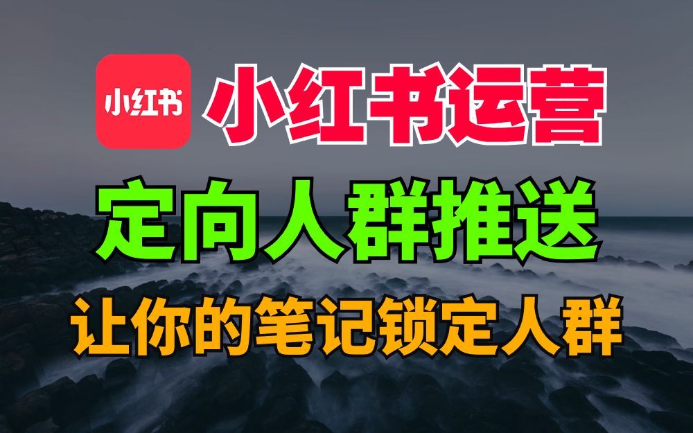 小红书运营|定向流量推送的底层逻辑 为什么你的笔记数据总是起不来?哔哩哔哩bilibili