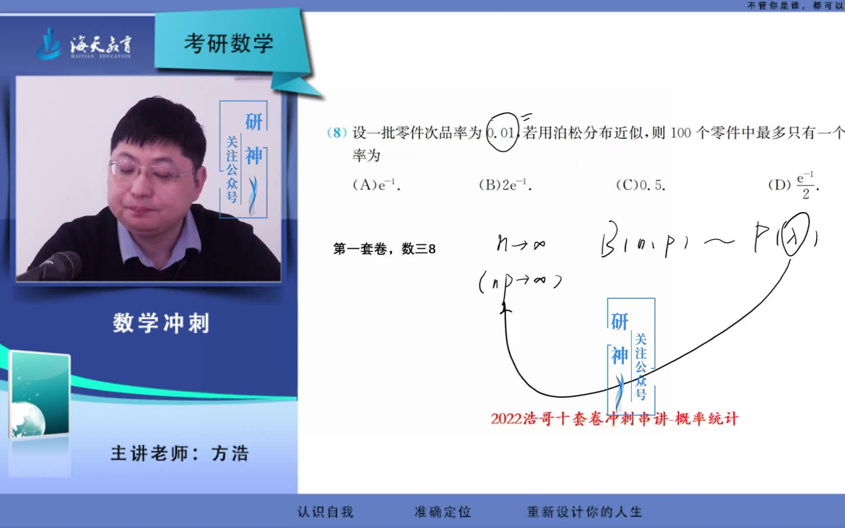 方浩考研数学冲刺课程(十套卷)高数 | 线代 | 概率哔哩哔哩bilibili