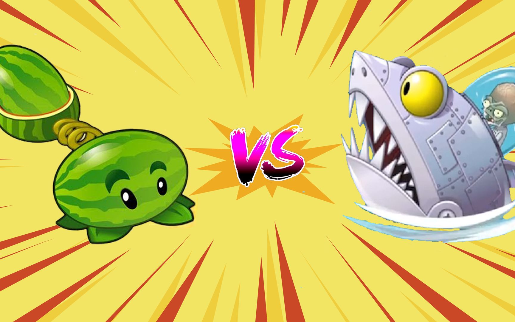 植物大战僵尸pvz2:999999级西瓜vs机械鲨鱼,僵王能顶住多少次攻击