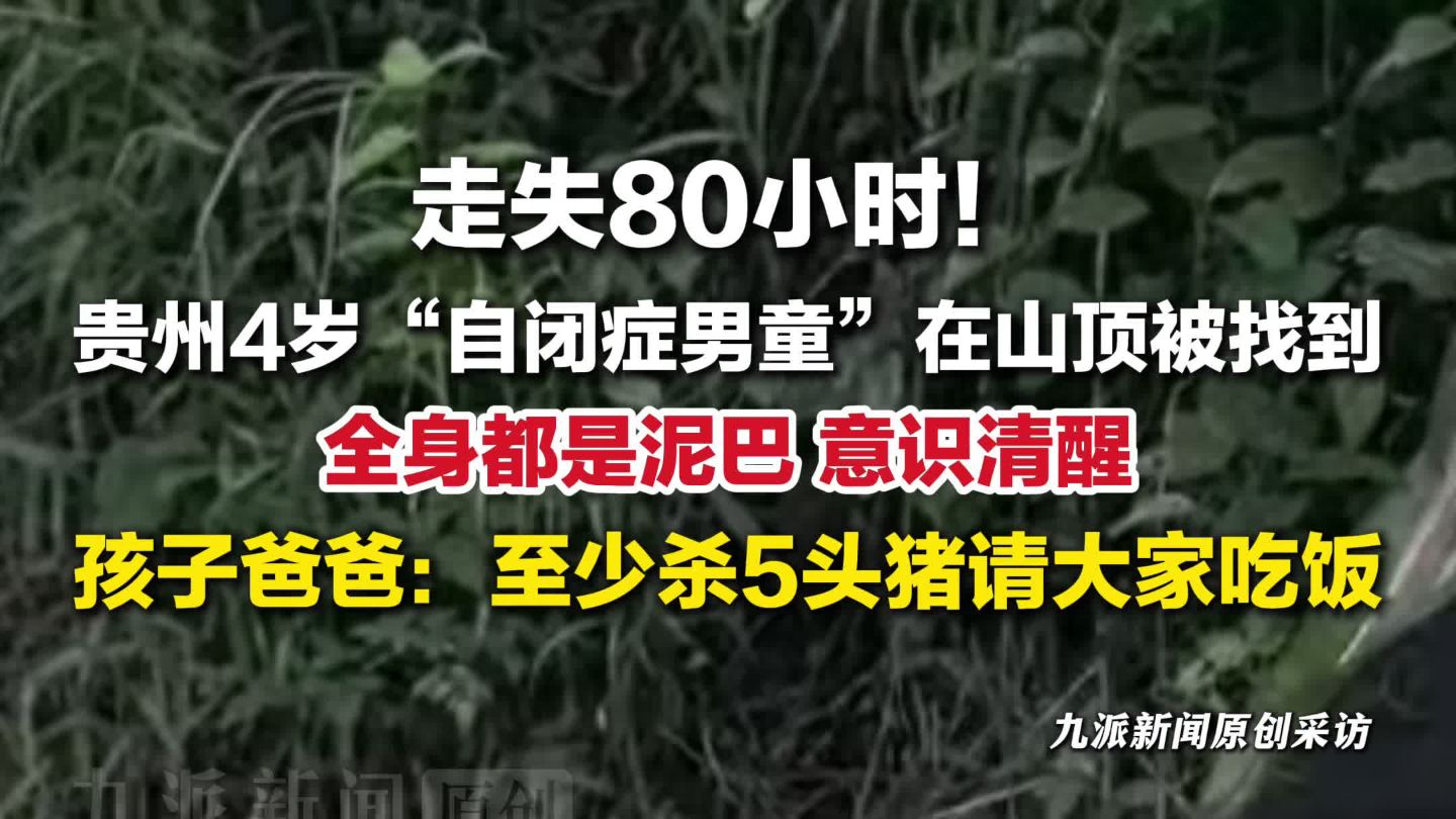 4岁自闭症走失男童已被找到 ：全身都是泥巴，意识清醒