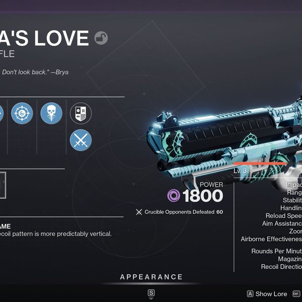 Brya's Love god roll - Destiny 2