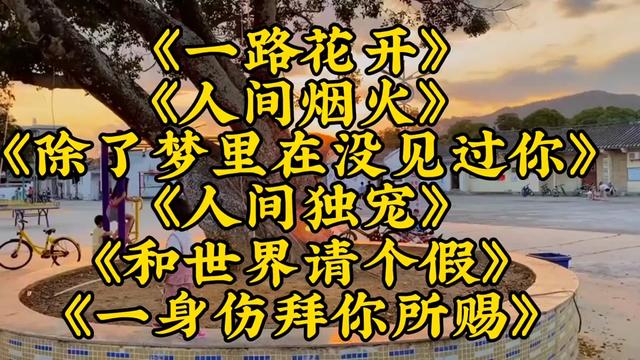 [图]热门歌曲<一路花开><人间烟火><除了梦里在没见过你><人间独宠>