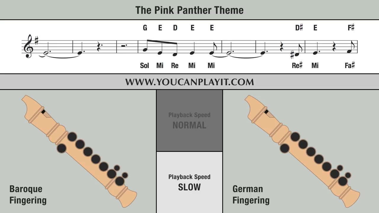 [图]【油管转载】竖笛教程-粉红豹主题曲The Pink Panther Theme