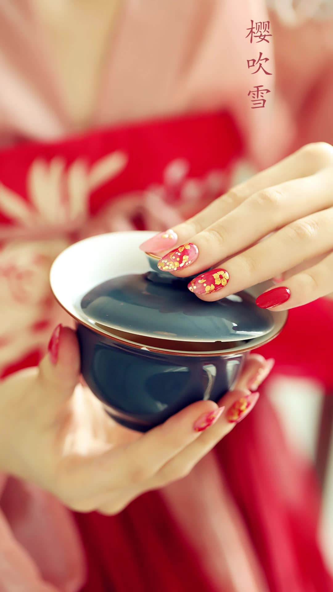 特别适合春天搭配汉服的樱吹雪古风美甲_哔哩哔哩 (゜-゜)つロ 干杯