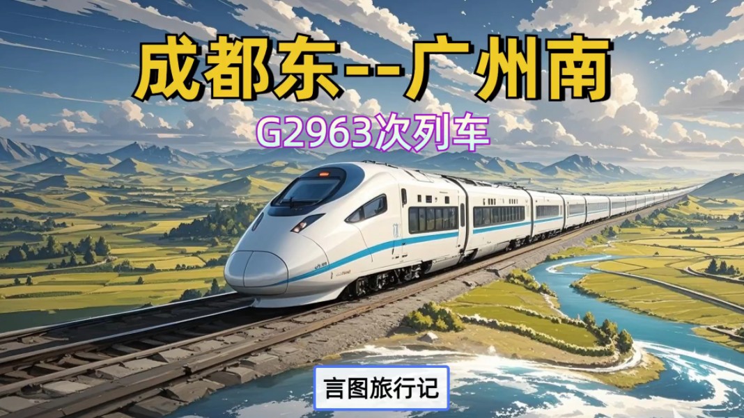 成都东站到广州南站的高铁动车行驶路线动画
