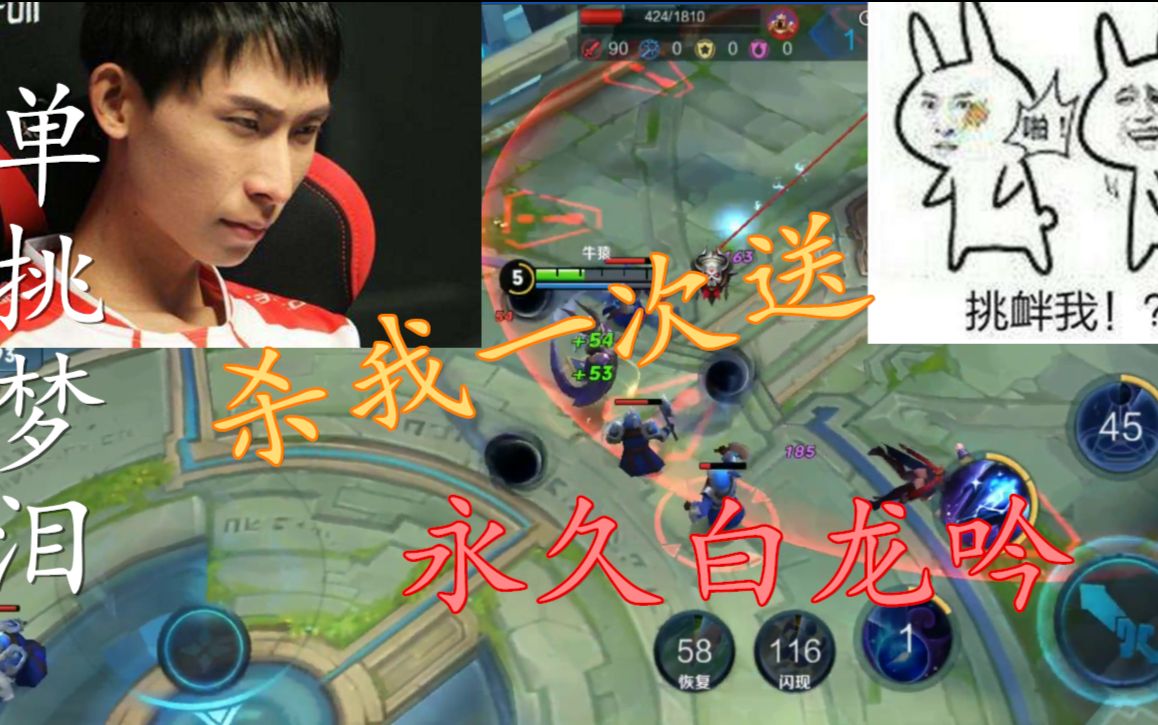 王者荣耀:梦泪单挑张大仙?单杀我一次给你2000点券,敢不敢