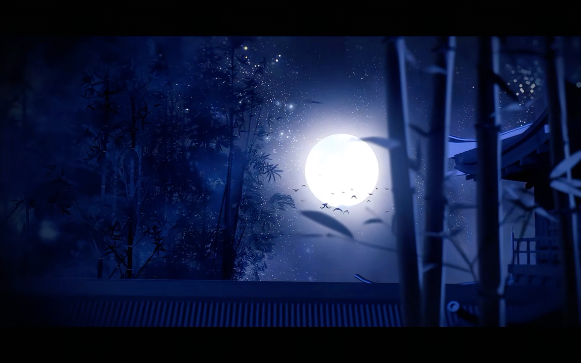 三五之夜,明月半墙,桂影斑驳,风移影动,珊珊可爱.