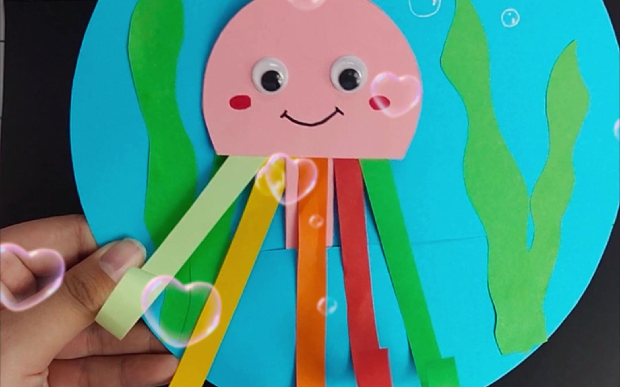 卡纸手工 《会动的小水母》_哔哩哔哩_bilibili