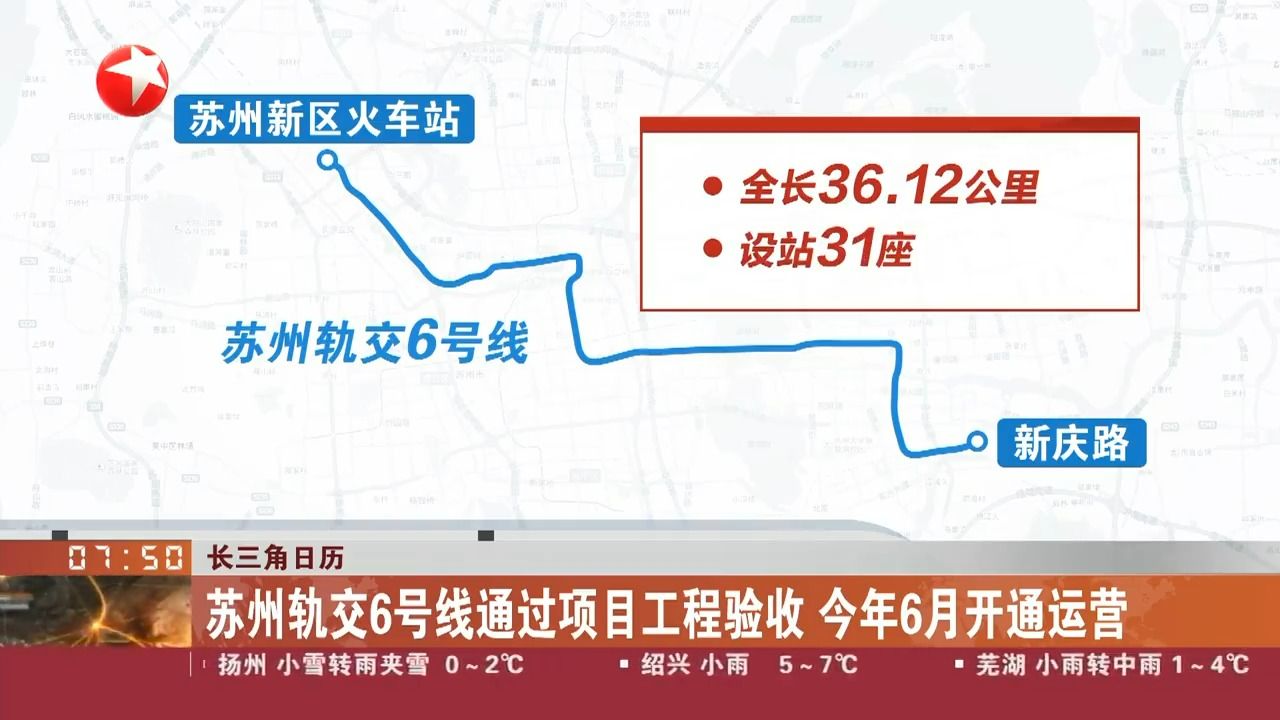 【放送文化】【苏州轨道交通】长三角日历 苏州轨交6号线通过项目工程验收 今年6月开通运营《看东方》2024年2月2日哔哩哔哩bilibili