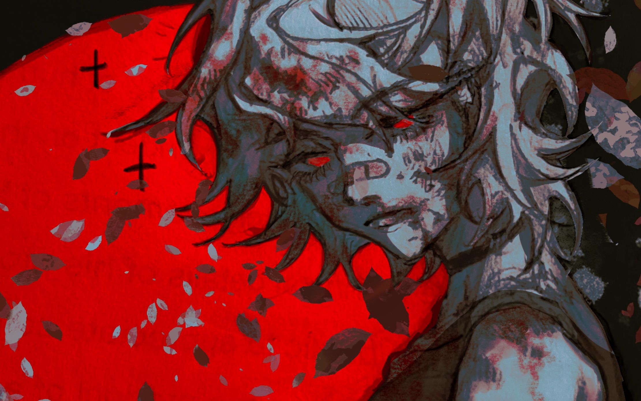 【procreate】战 损 美 少 年(糊个背景)