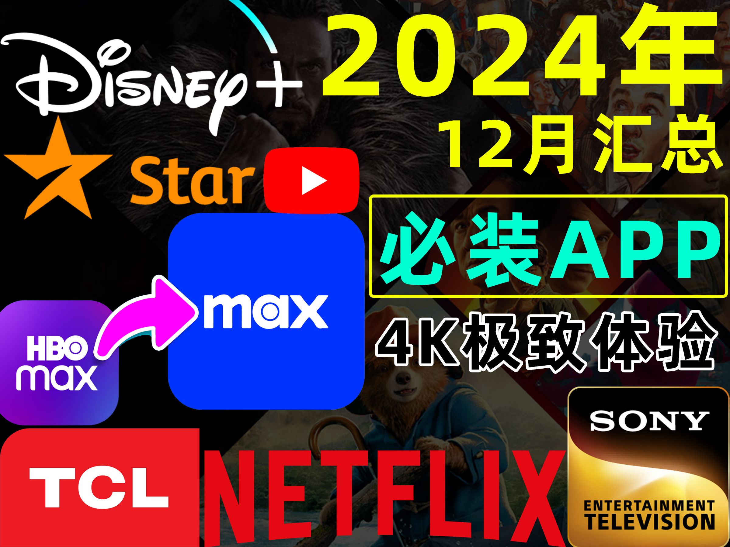 【2024年度汇总】智能电视必装APP应用网飞Netflix迪士尼Disneyplus皇暴污HBOmax/索尼电视/TCL等哔哩哔哩bilibili