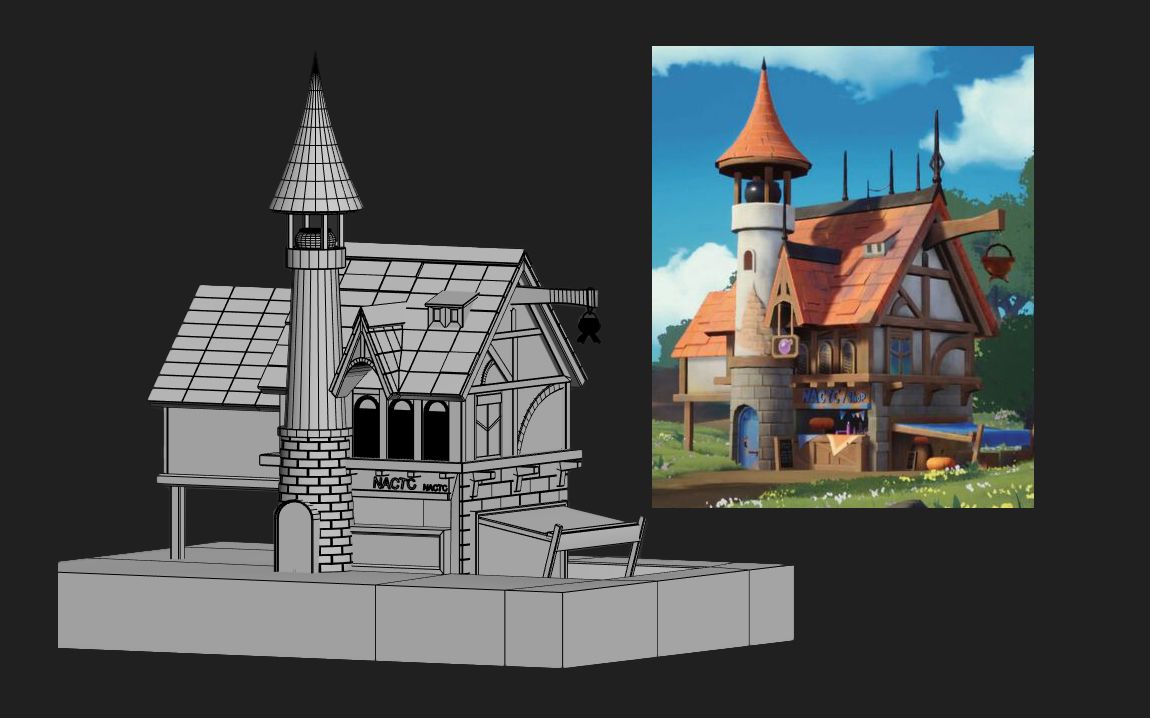 3dmax风格化小房子,模型基础搭建,3d游戏场景布线教程