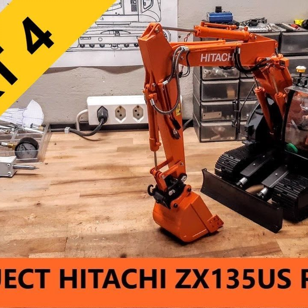 日立Hitachi Zaxis ZX135US 1/15 国外大神分享RC挖掘机制作过程_ 