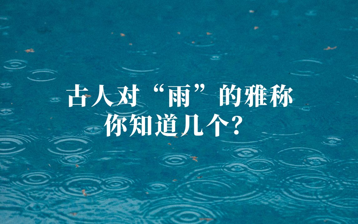 你淋过的每一场雨,在古代都有它绝美的名字!哔哩哔哩bilibili