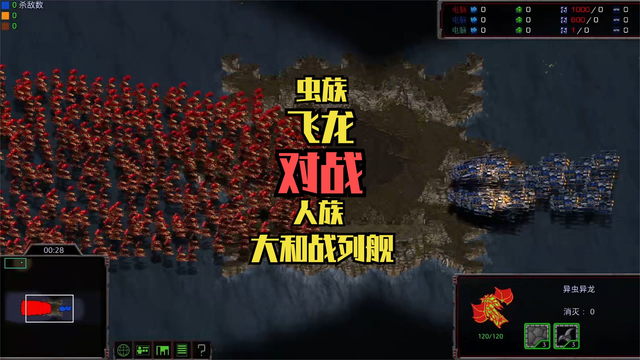 StarCraft:500只虫族飞龙 VS 100艘人族战列舰终极对决 星际争霸哔哩哔哩bilibili星际争霸