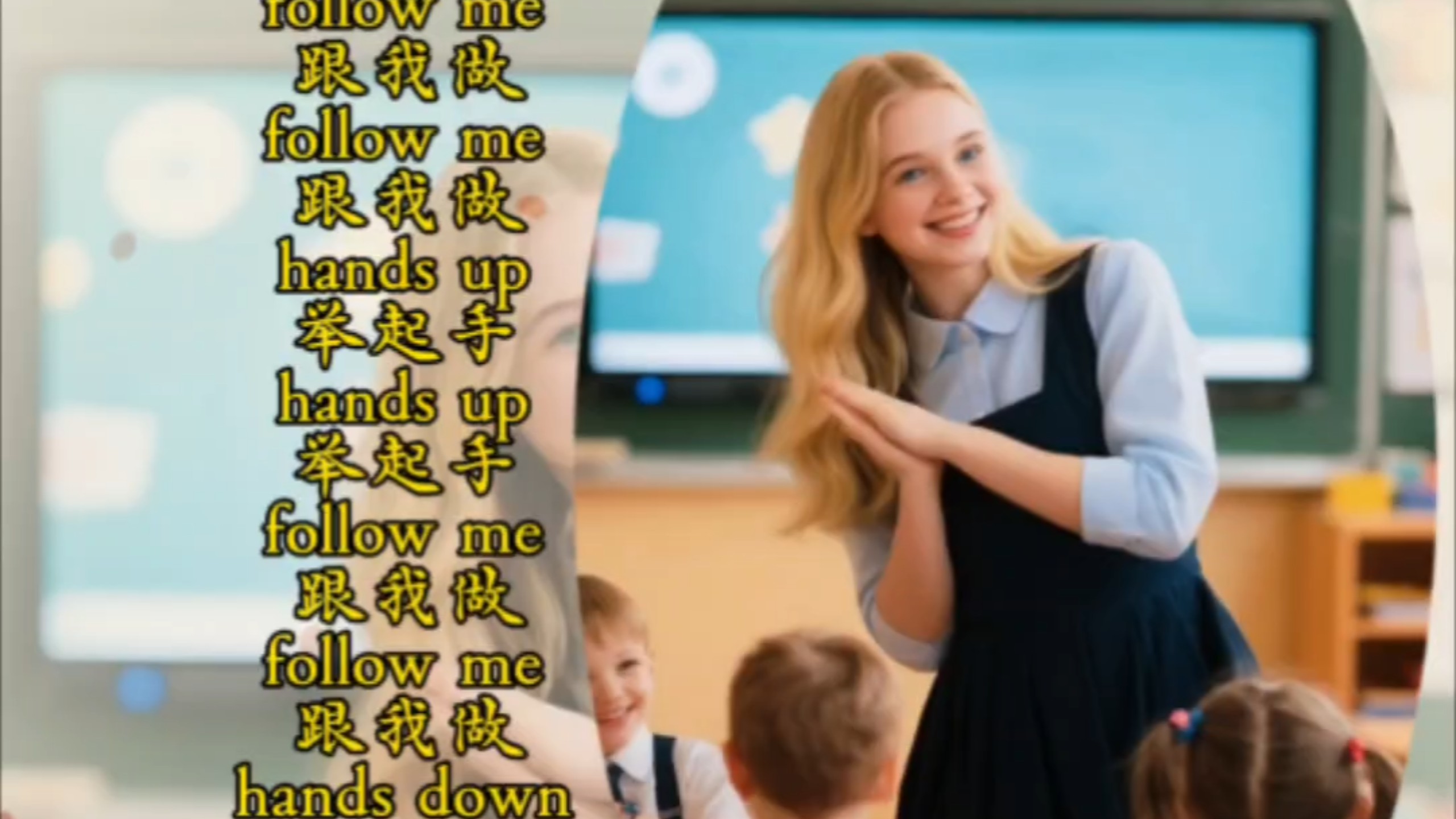 《Follow me》#每日英语 #趣味英语 #英语启蒙 #律动 #手势舞